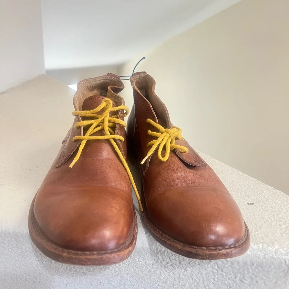 MOMA Men’s Size 46 Brown Leather Ankle‎ Dress Boots, Handmade Italy, Italian